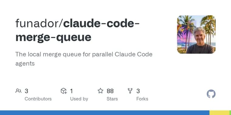 claude-code-merge-queue serializes landings for parallel Claude Code agents