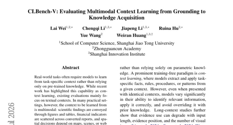 CLBench-V finds multimodal context learning far from solved