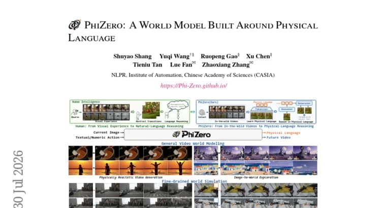 PhiZero proposes a physical language to model world dynamics