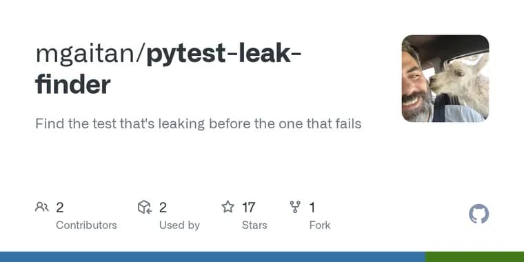 pytest-leak-finder bisects test suites to find state-leaking tests