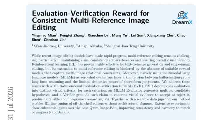EVR reward model trains image editors to keep multi-reference edits consistent