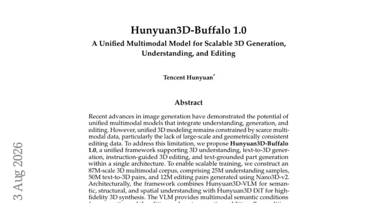 Hunyuan3D-Buffalo 1.0 unifies 3D generation, understanding and editing