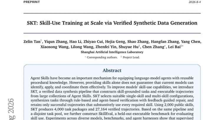 SKT trains AI agents to use skills via verified data
