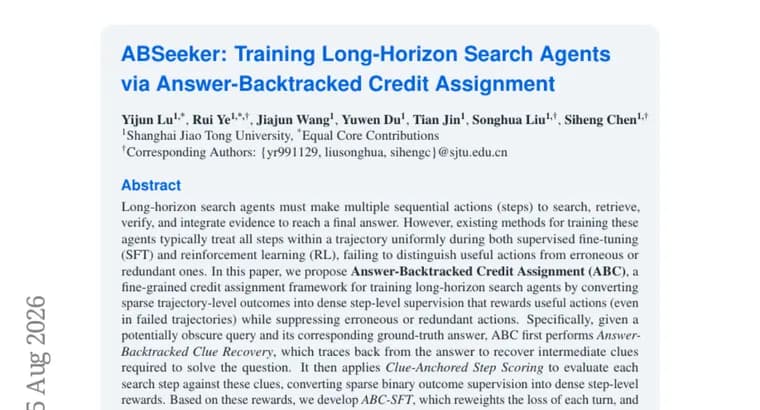 ABSeeker, a 4B search agent, matches 30B rivals on BrowseComp