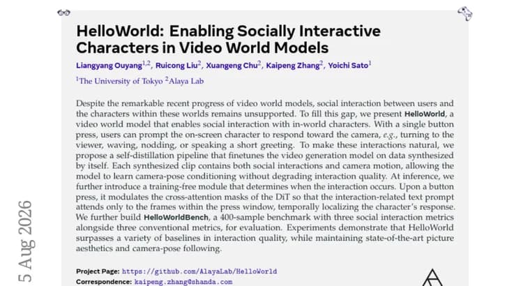 HelloWorld brings social interaction to video world models