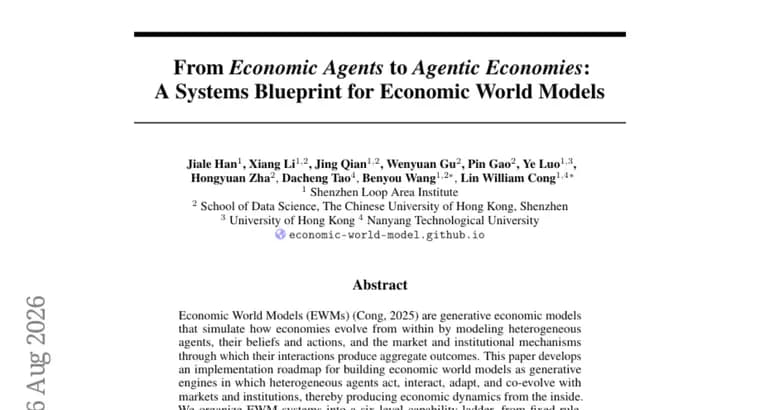 Economic World Models get a six-level capability ladder