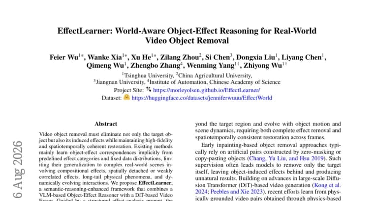EffectLearner erases objects and their effects from video