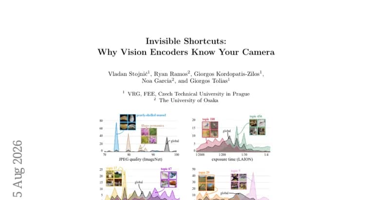 Vision encoders learn invisible camera metadata as a shortcut