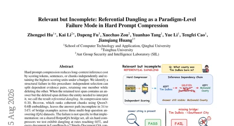 Study finds prompt compression tools routinely delete the context an answer depends on