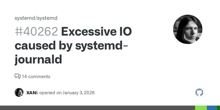 systemd-journald writes 55KB+ to disk per log line