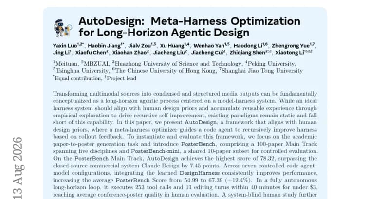 AutoDesign beats Claude Design on new PosterBench benchmark