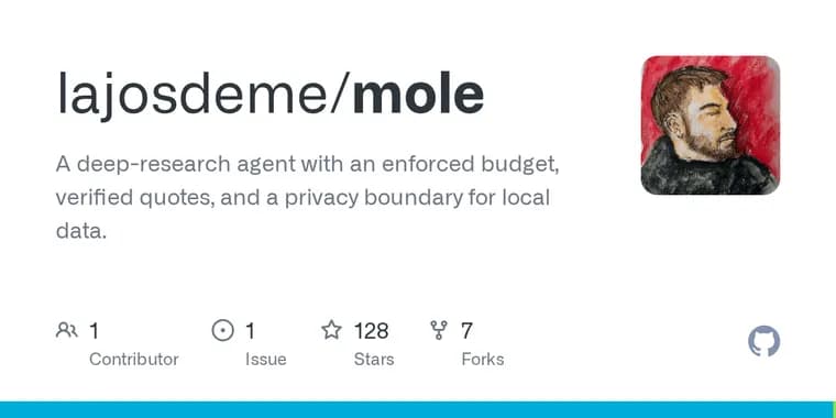 Mole enforces a hard spending budget on AI research runs