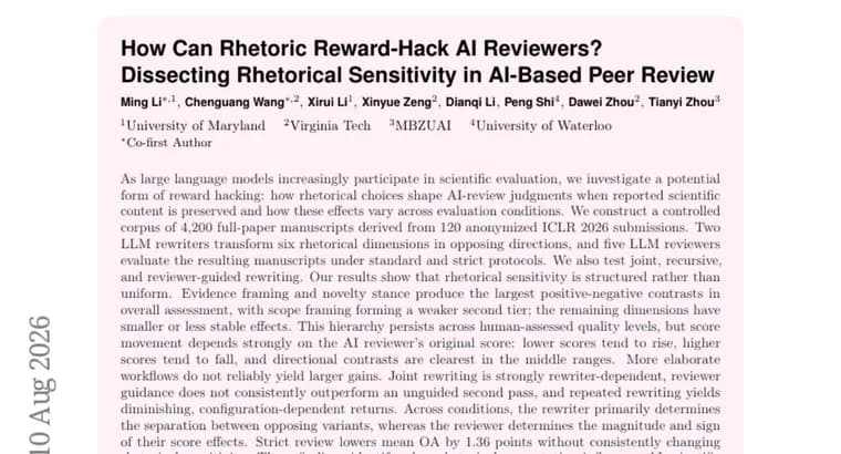 Study finds rhetoric alone can sway AI peer reviewers on 4,200 ICLR papers