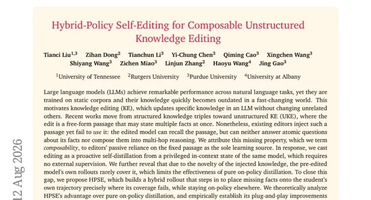 HPSE teaches edited LLMs to reason over new facts, not just recall them