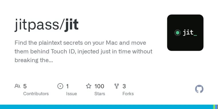 jit moves developer secrets into a Touch ID vault on macOS