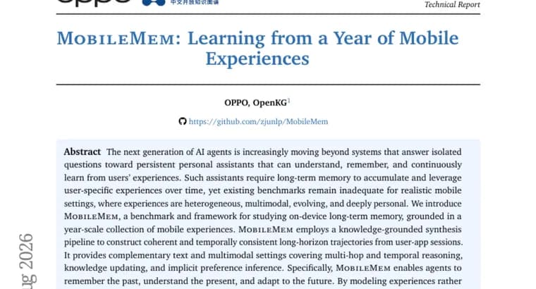 MobileMem benchmarks on-device AI memory from a year of phone use