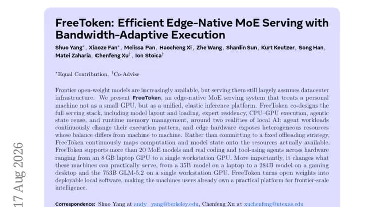 FreeToken serves 753B-parameter GLM-5.2 on one workstation GPU