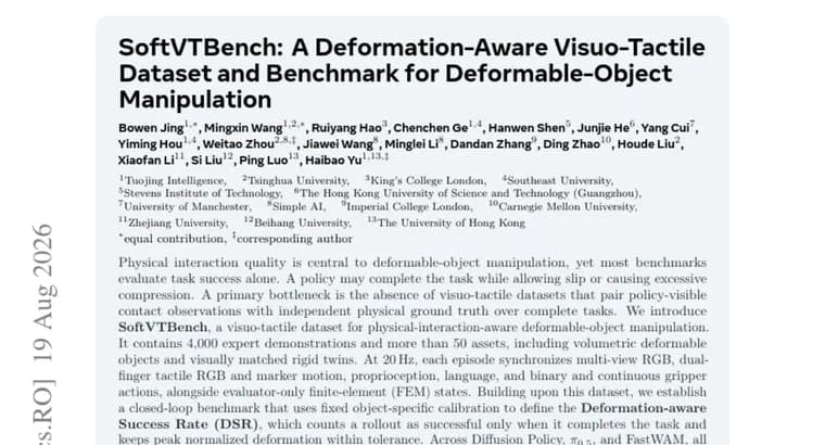 SoftVTBench shows robot policies sometimes exceed deformation limits in successful runs