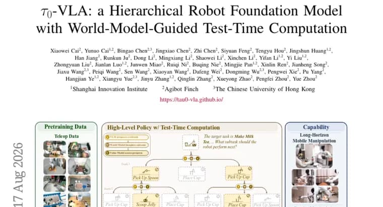 τ0-VLA robot model searches before acting on long tasks