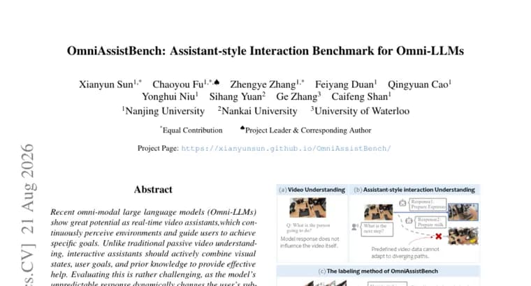 OmniAssistBench reveals Omni-LLMs struggle as video assistants