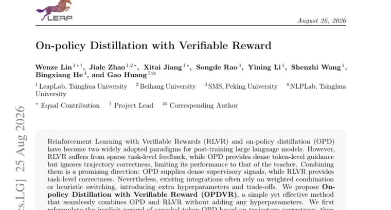 New method blends distillation and verifiable rewards for LLM post-training