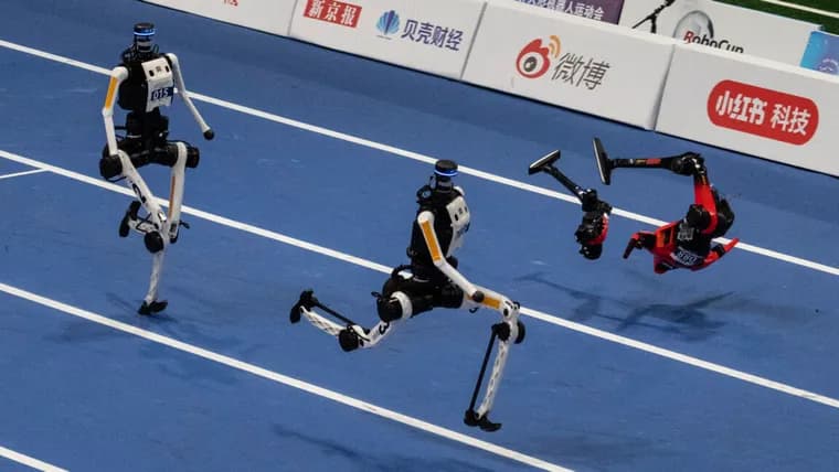 World Humanoid Robot Games: sprinting robots break Bolt's record, then catch fire