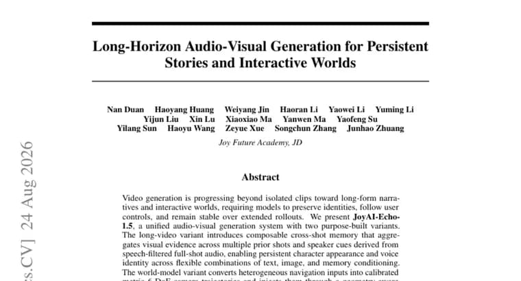 JoyAI-Echo-1.5 tops WBench with persistent audio-visual generation