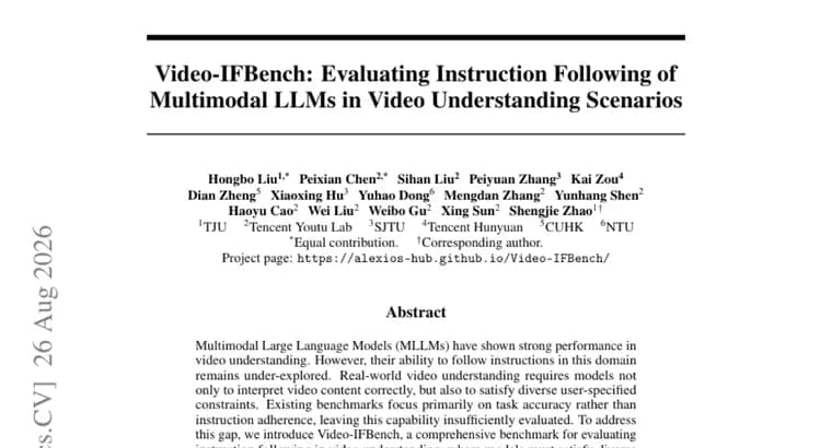 Video-IFBench tests whether MLLMs actually follow instructions on video