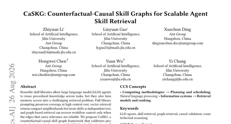 CaSKG calibrates LLM agent skill graphs, tops rival on every benchmark