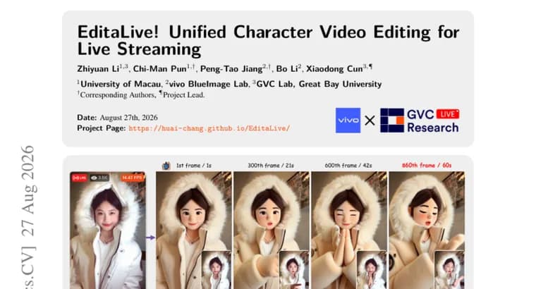 EditaLive brings real-time character editing to live streaming