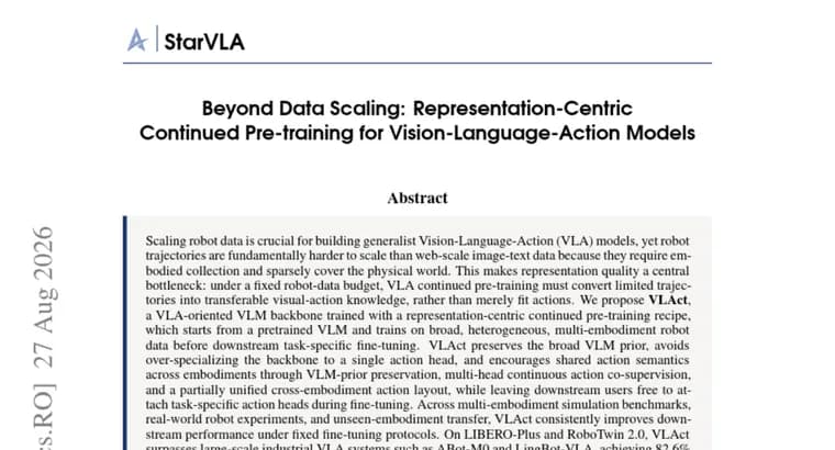 VLAct pre-training boosts robot policy transfer without more robot data