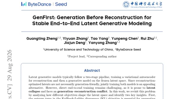 GenFirst trains latent generative models without collapse