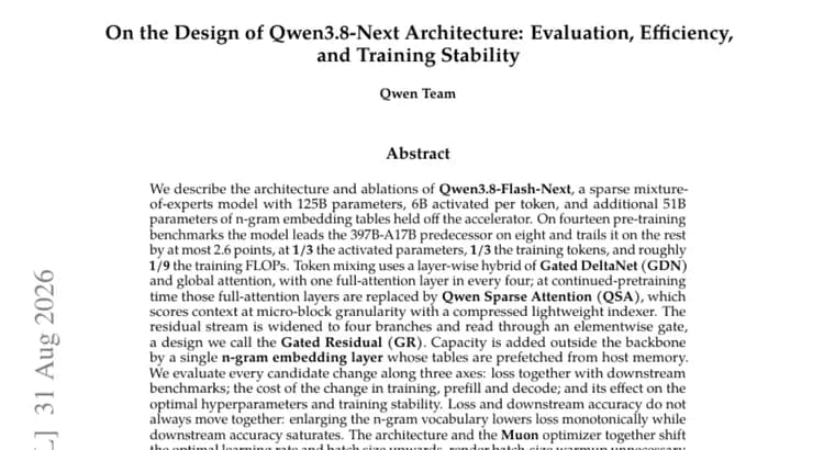 Qwen3.8-Flash-Next matches a bigger model on a ninth of the training FLOPs
