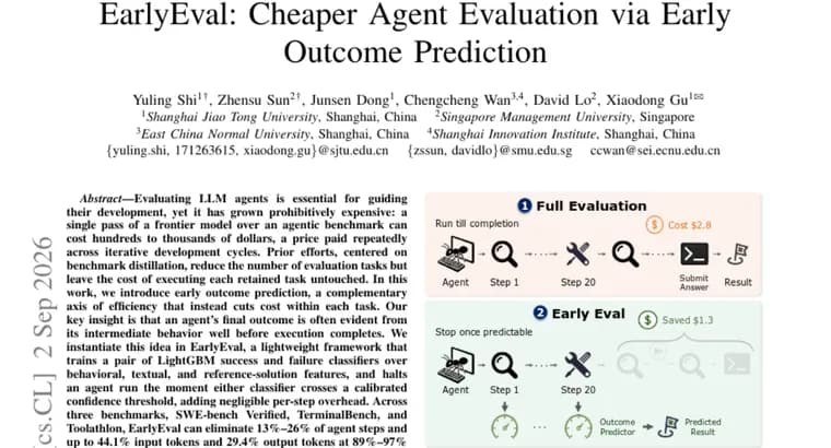 EarlyEval cuts AI agent evaluation costs via early stopping
