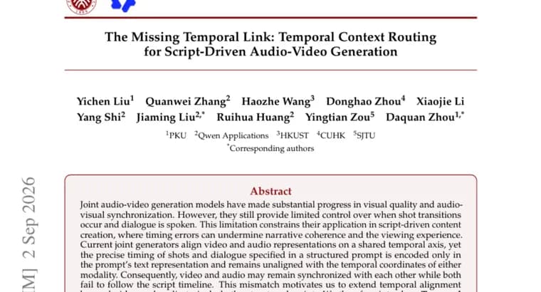 Temporal Context Routing aligns AI video and dialogue with script timing
