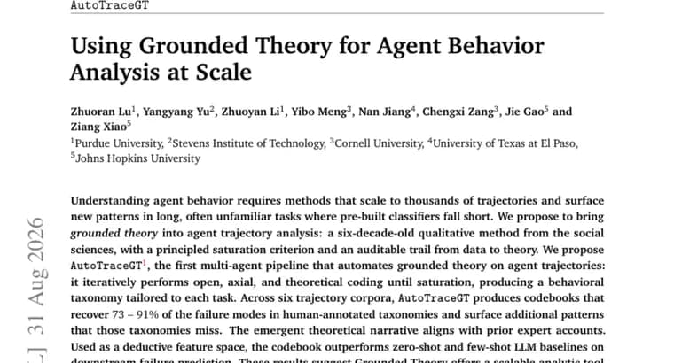AutoTraceGT automates grounded theory for AI agent behavior