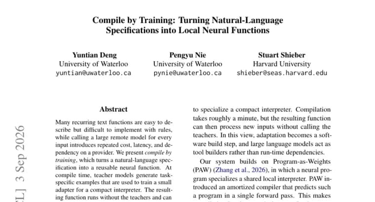 Compile by training turns text specs into neural functions, hits 83.6% accuracy