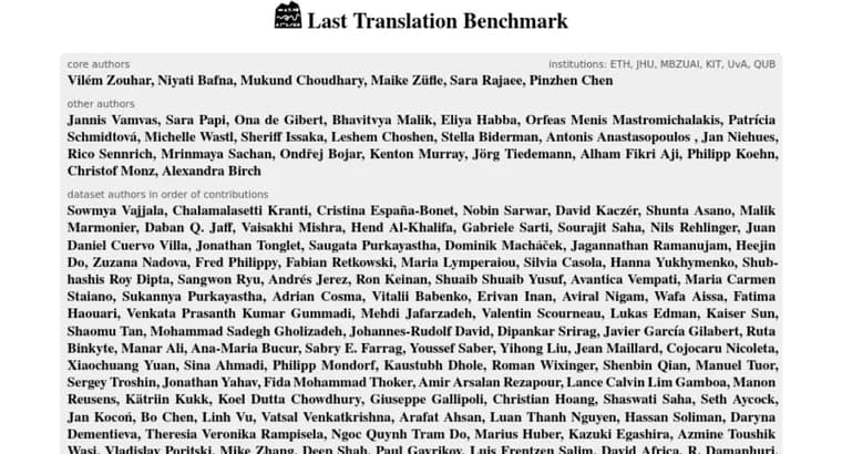 Last Translation Benchmark targets machine translation models that pass every existing test
