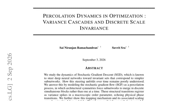 A percolation model explains sudden subnetwork mergers in SGD training