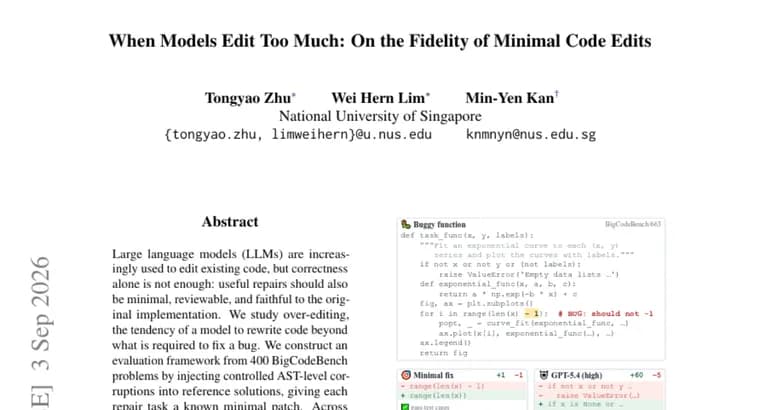 GPT-5.5 and other LLMs over-edit code fixes, study finds