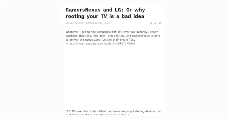 GamersNexus's LG TV eavesdropping claims rely on a rooted device