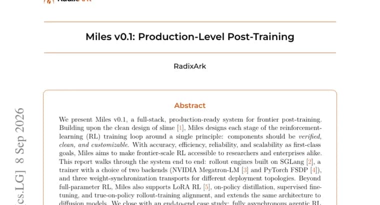 Miles v0.1 ships as open-source RL stack for frontier post-training