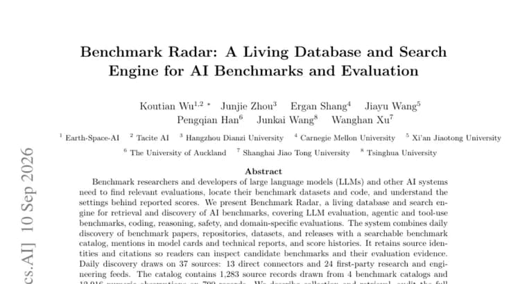 Benchmark Radar catalogs 1,283 benchmark records