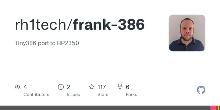 frank-386 emulates a 386 PC on the RP2350 microcontroller