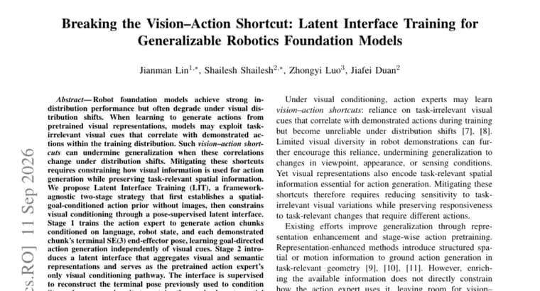 Latent Interface Training curbs robots' vision-action shortcuts