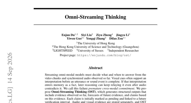 Omni-Streaming Thinking curbs cross-modal hallucinations in streaming AI