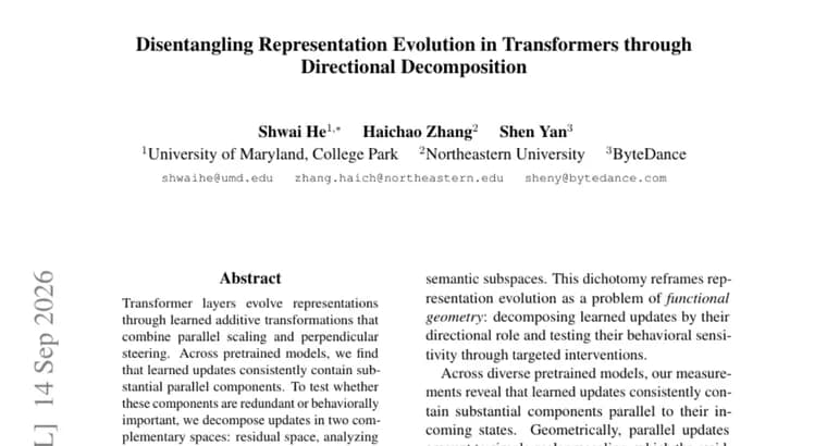 Directional decomposition reveals space-dependent asymmetry in transformer edits