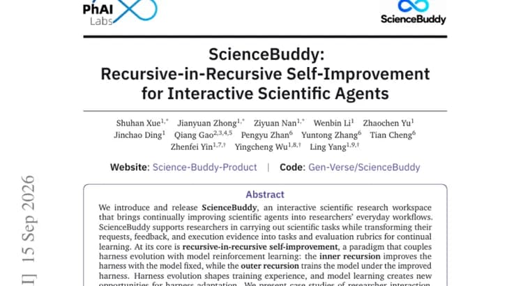ScienceBuddy debuts recursive-in-recursive self-improvement for scientific agents