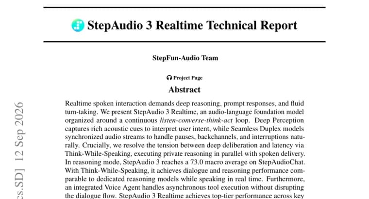 StepAudio 3 Realtime thinks while it speaks