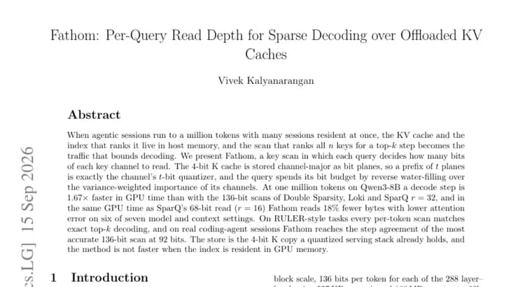 Fathom speeds long-context KV cache decoding 1.67x with per-query reads